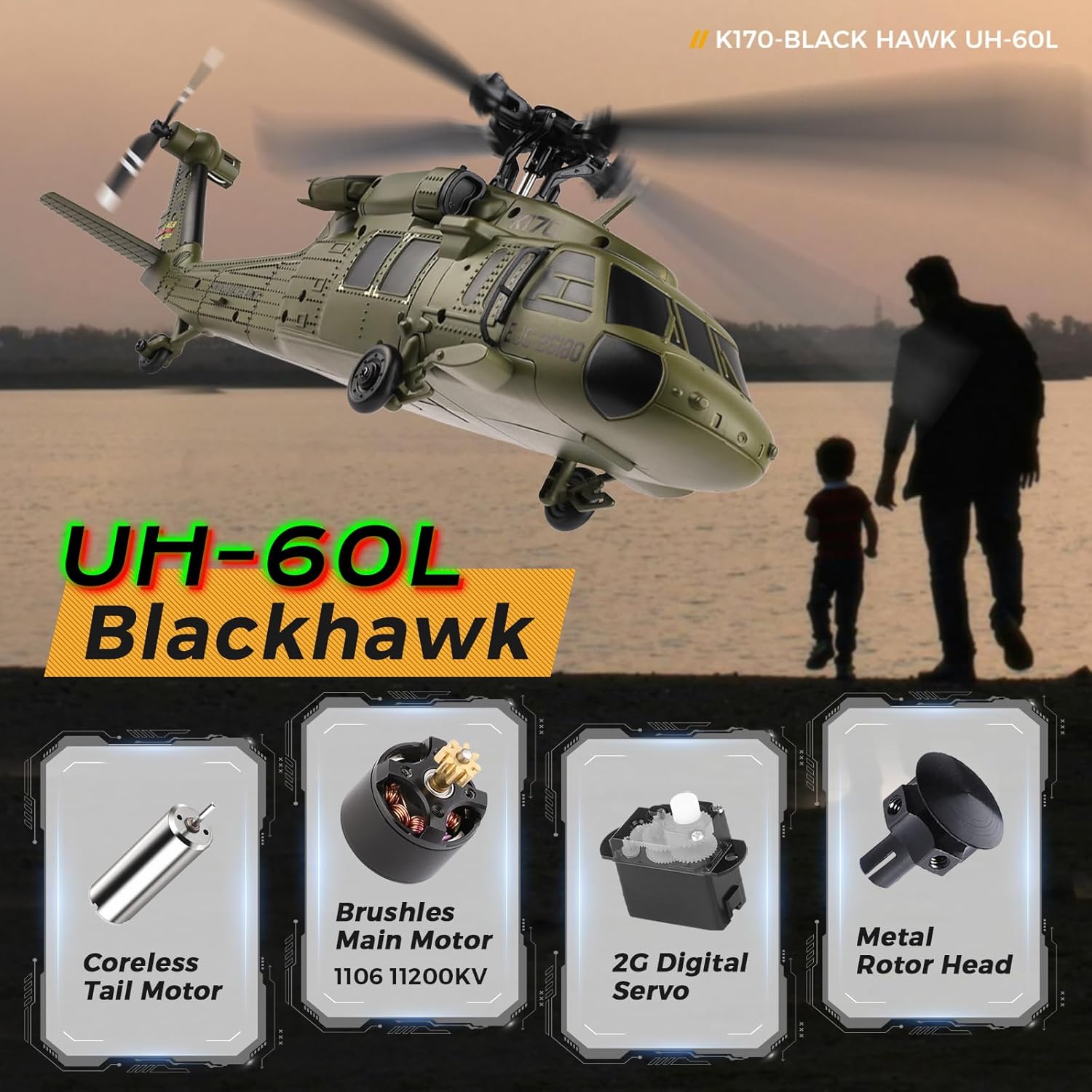 WLtoys K170 Brushless 4-CH RC  - огляд і ціна Rc Helicopter Large